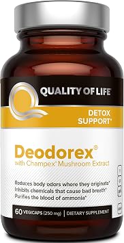 Quality of Life All Natural Immune Support and Detox Bundle - Kinoko Platinum AHCC Mushroom Extract - Deodorex Detox Support Supplement