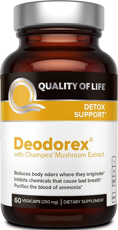 Quality of Life All Natural Immune Support and Detox Bundle - Kinoko Platinum AHCC Mushroom Extract - Deodorex Detox Support Supplement