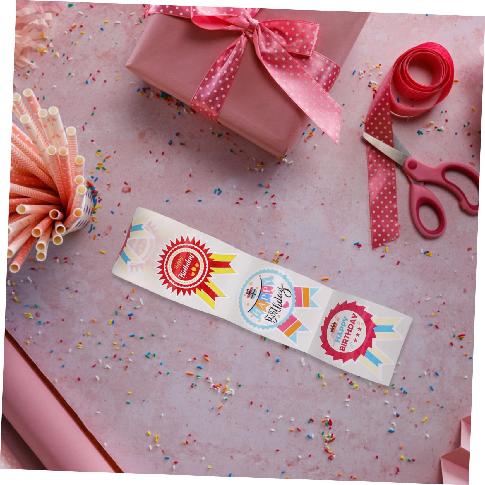 SHINEOFI 5rotoli Etichette Adesive Per Compleanno Adesivi Decorativi Cartoon Per Buste e Adesivi Autoadesivi Per Festeggiare e