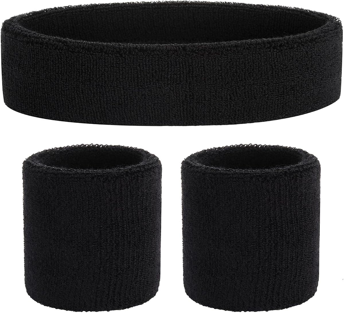 Set de diadema ONUPGO Set de diadema deportiva Diadema de paño de terry Diadema de muñeca Diadema absorbente de sudor que absorbe la humedad