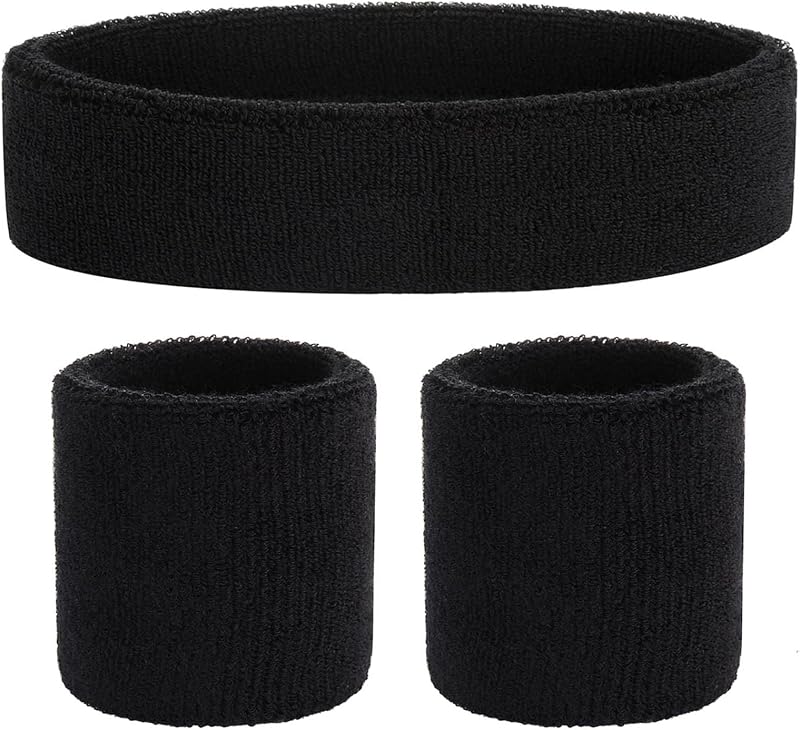 Set de diadema ONUPGO Set de diadema deportiva Diadema de paño de terry Diadema de muñeca Diadema absorbente de sudor que absorbe la humedad