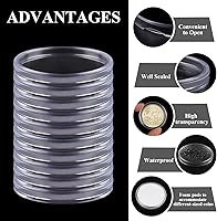 Vista 4 de Utron 60P Cápsulas de Plástico Transparente para Monedas de 40mm, Portamonedas de Dólar, Almacenamiento de Monedas de Plata para Coleccionistas