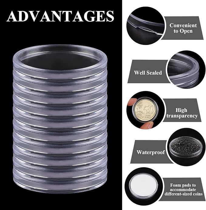 Capsulas plásticas transparentes para monedas 40mm 60 unidades miniatura 5