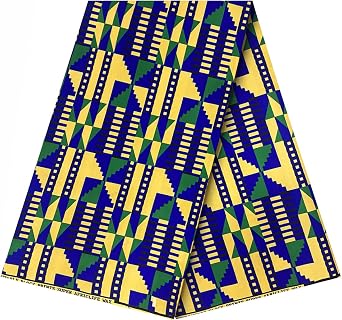 African Print Wax Fabric 6 Yard Ankara Cloth Fabric Kente Fabric Make DIY Crafts and sew Party DressesColor L