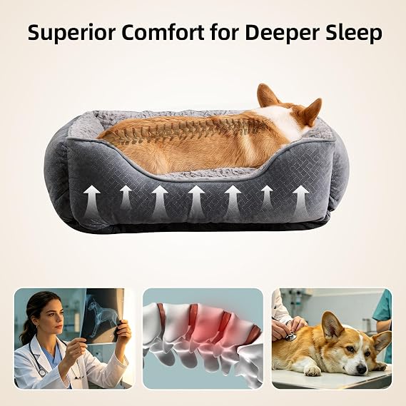 Dog Bed Medium Washable, Rectangle Dog Beds for Medium Large Dogs