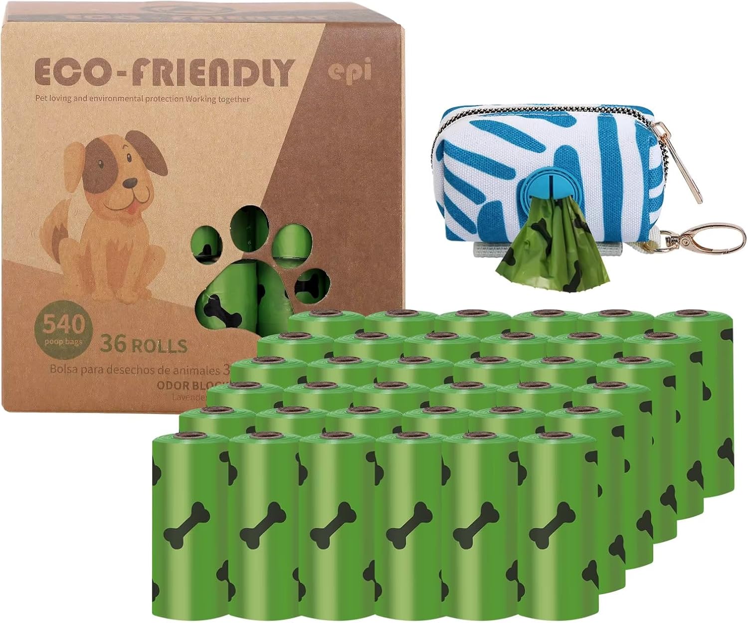 Dog Poop Bags 540 Count (36 Rolls) – Biodegradable, Extra Thick, Leak-Proof Pet Waste Bags | Unscented Doggie Bags | Fits All Dispensers | Eco-Friendly | All Breeds