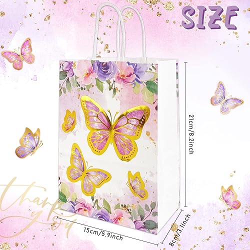 Miniatura 2 de 16 bolsas de mariposa para fiestas de mariposas, bolsa de regalo, bolsa de regalo con temática de mariposa dorada, suministros de fiesta de