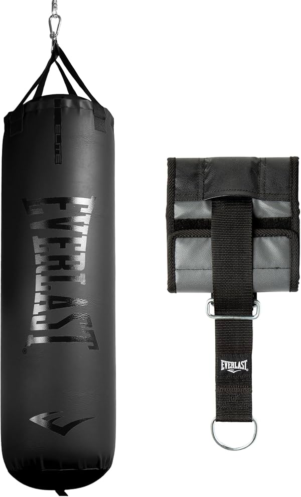 Saco de Boxeo Everlast Elite - Saco Pesado Colgante para Adultos con Sistema de Doble Correa | Duradero para Boxeo, MMA, Muay Thai, Entrenamiento en Casa