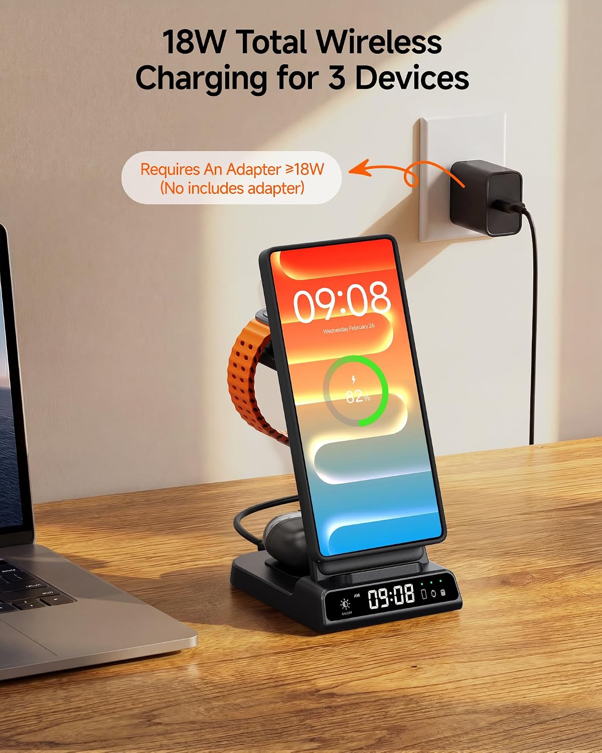 Magnetic Charger for Samsung S26 Ultra, Wireless Charging Station for Galaxy S26/S25/S24/S23 Series, Z Fold/Z Flip Series, for Galaxy Watch 8/8 Classic/Ultra/7/6/5, Galaxy Buds 3 Pro/3 (No Adapter)