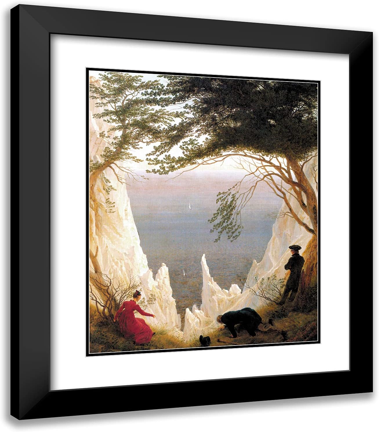 ArtDirect Friedrich, Caspar David 20x23 Gold Ornate Framed Art Print with Double Matting Titled: Chalk Cliffs on Rugen