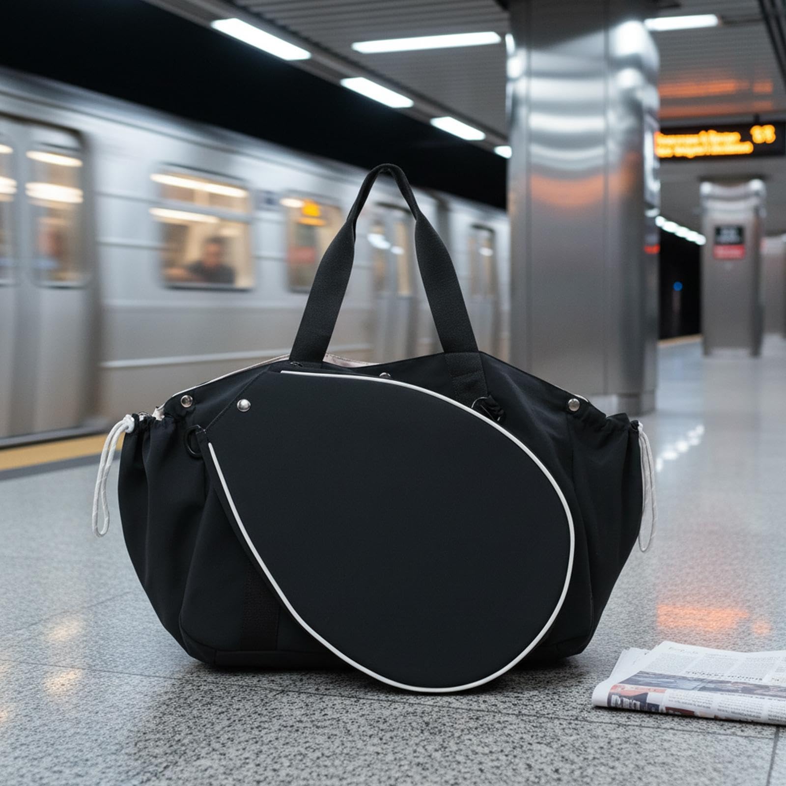 LOVIVER Borsa Badminton Portatile con Spazio per Abbigliamento Tasca Protettiva per Racchetta Ampio Scomparto Centrale Materiale Poliestere Durevole Adatta a
