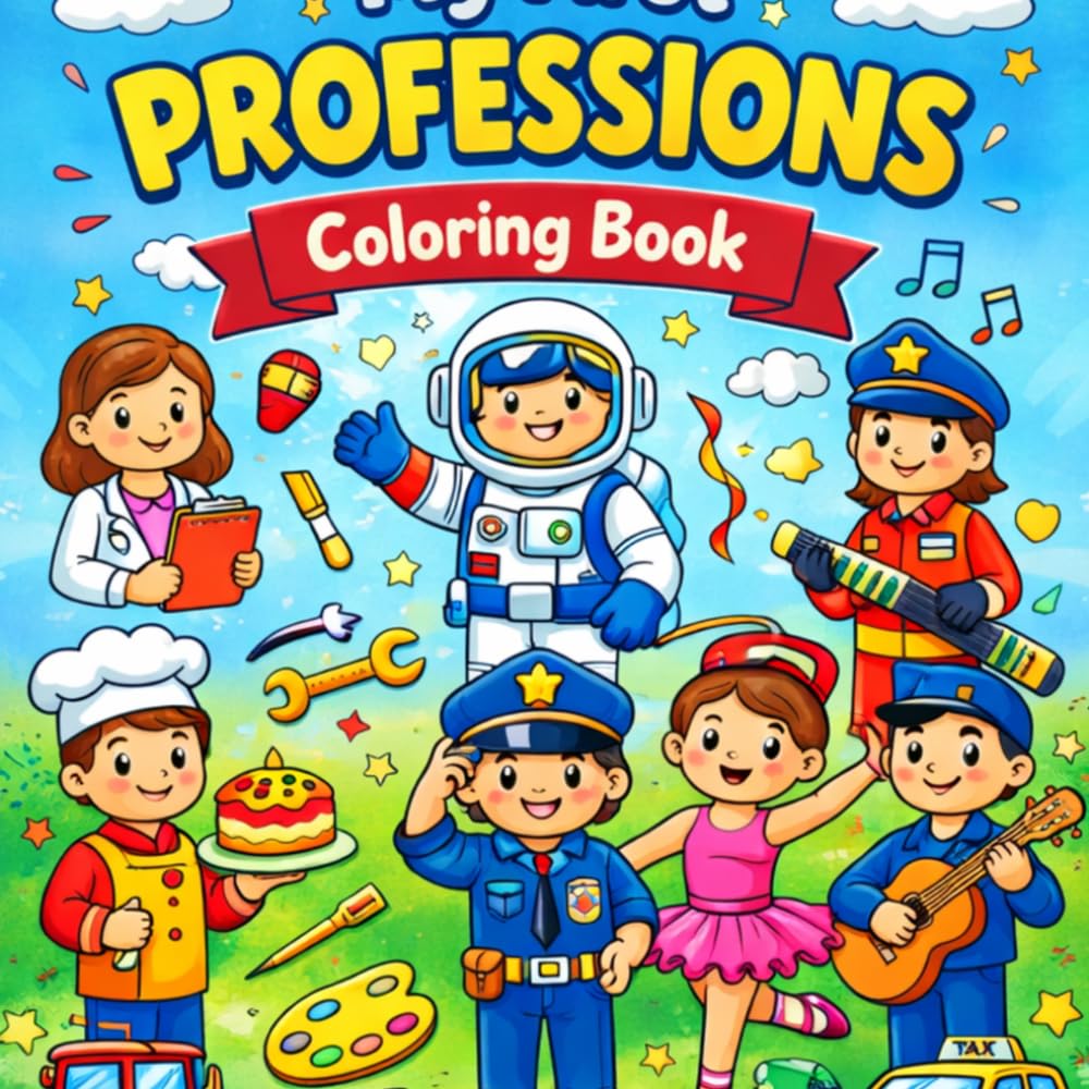 Professions Coloring Book: Learn and Color Different Professions