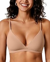 LetsJoli Triangle Bralettes for Women Wireless Bras Plunge Unlined No Underwire Seamless Comfortable Everyday Bras