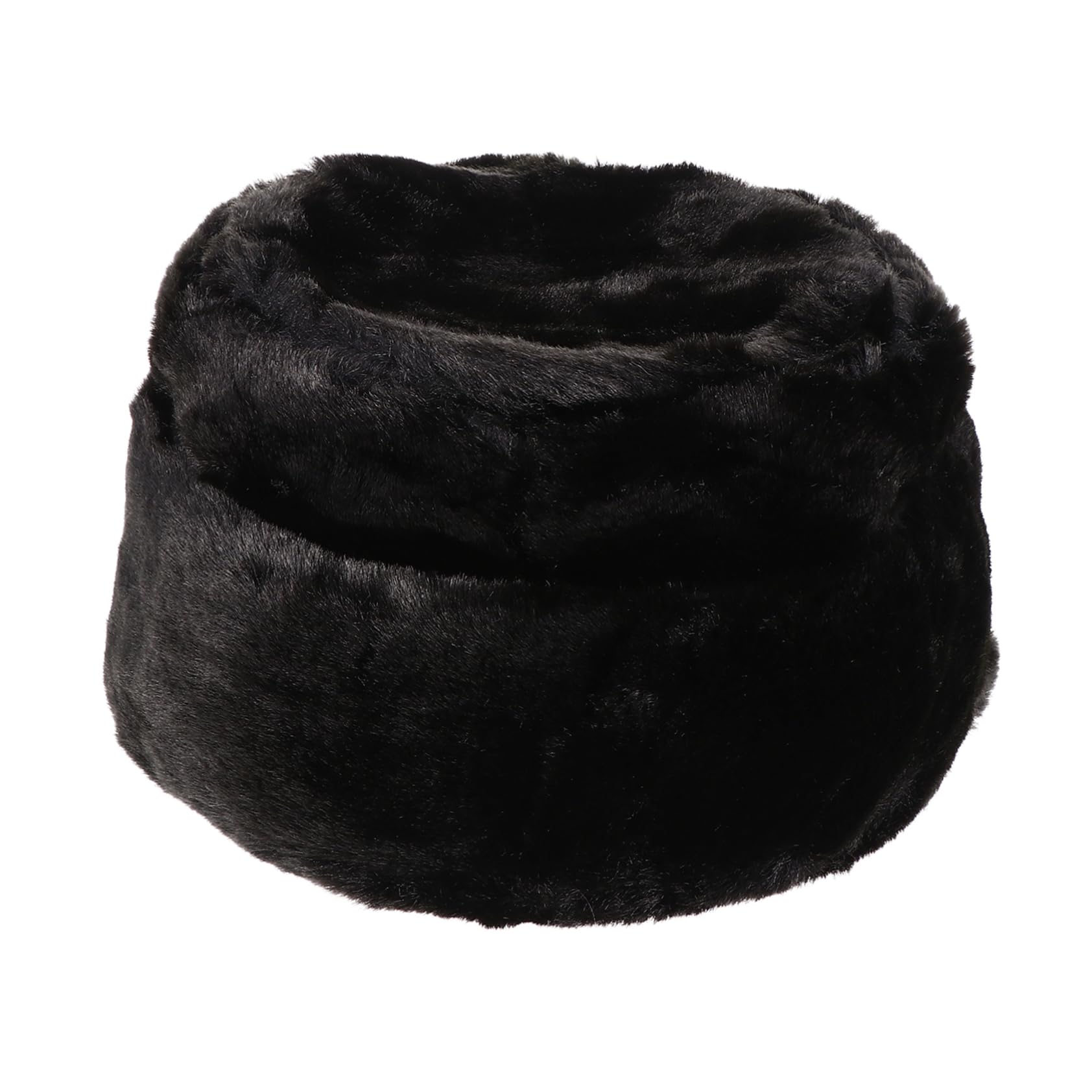 PartyKindom Fashionable Faux Fur Hat Warm Winter Trapper Cap for Elderly Men Women Stylish Headwear Black