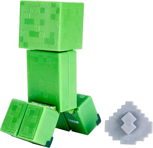 Miniatura 3 de Minecraft Creeper - Figura coleccionable auténtica de videojuegos a escala de 3.25 pulgadas con accesorio y bloque para armar