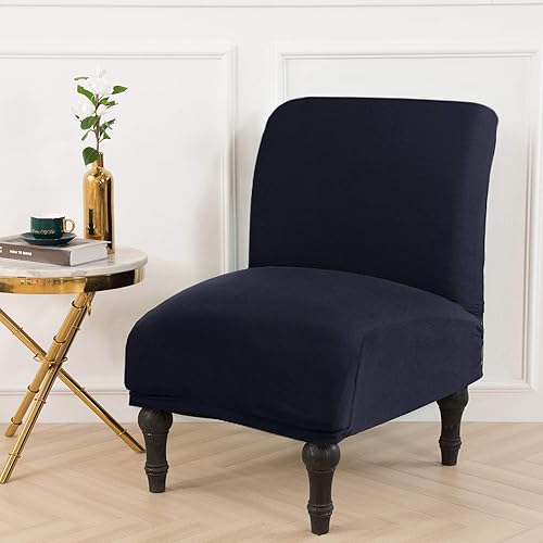 Miniatura 3 de Funda para silla sin brazos, tamaño grande, funda elástica universal para silla de sala de estar, protector de muebles, extraíble, lavable para el