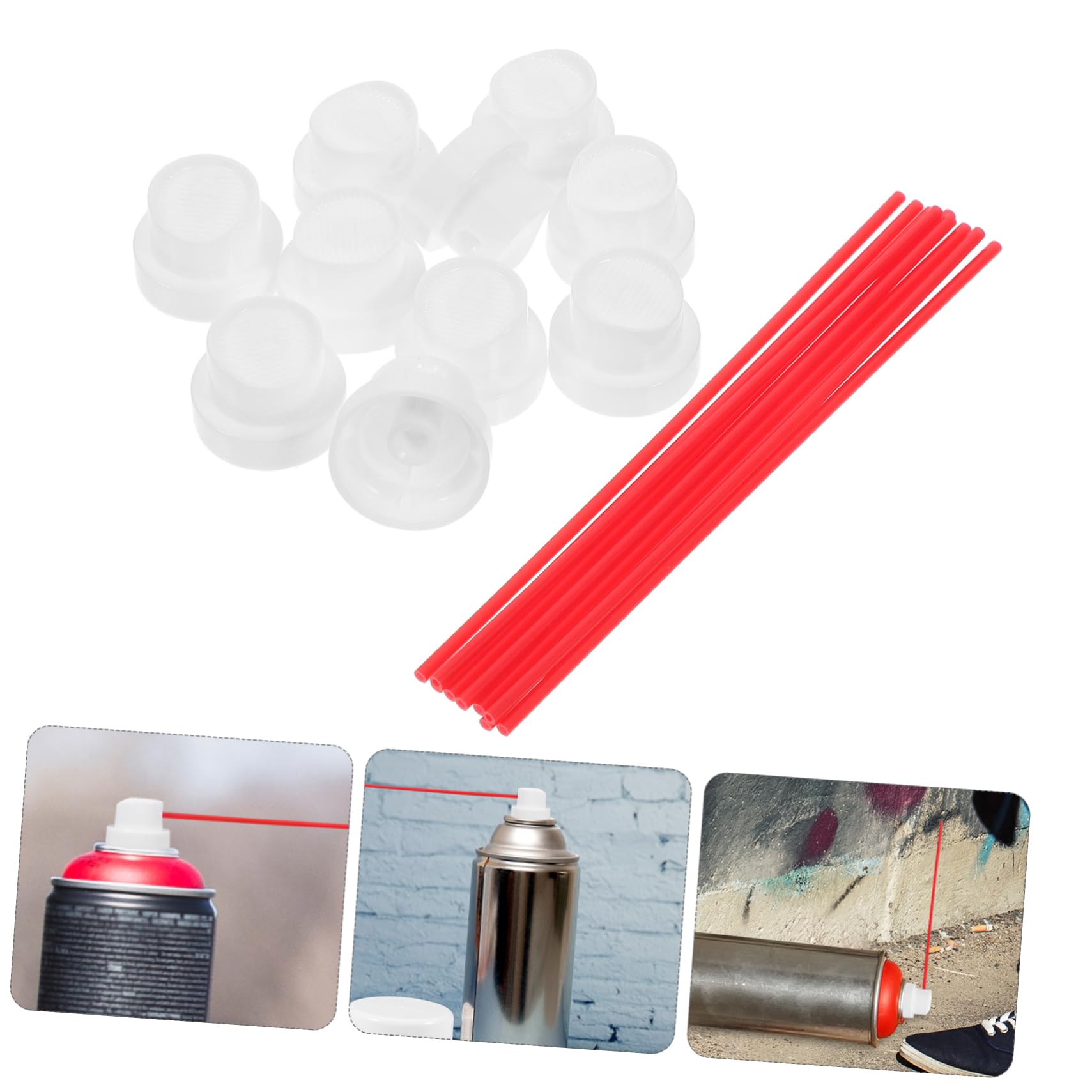 IWOWHERO 10 Pack Plastic Spray Can Nozzles Set Extension Tubes Spray Can Tips for Rust Clean Application Accessories