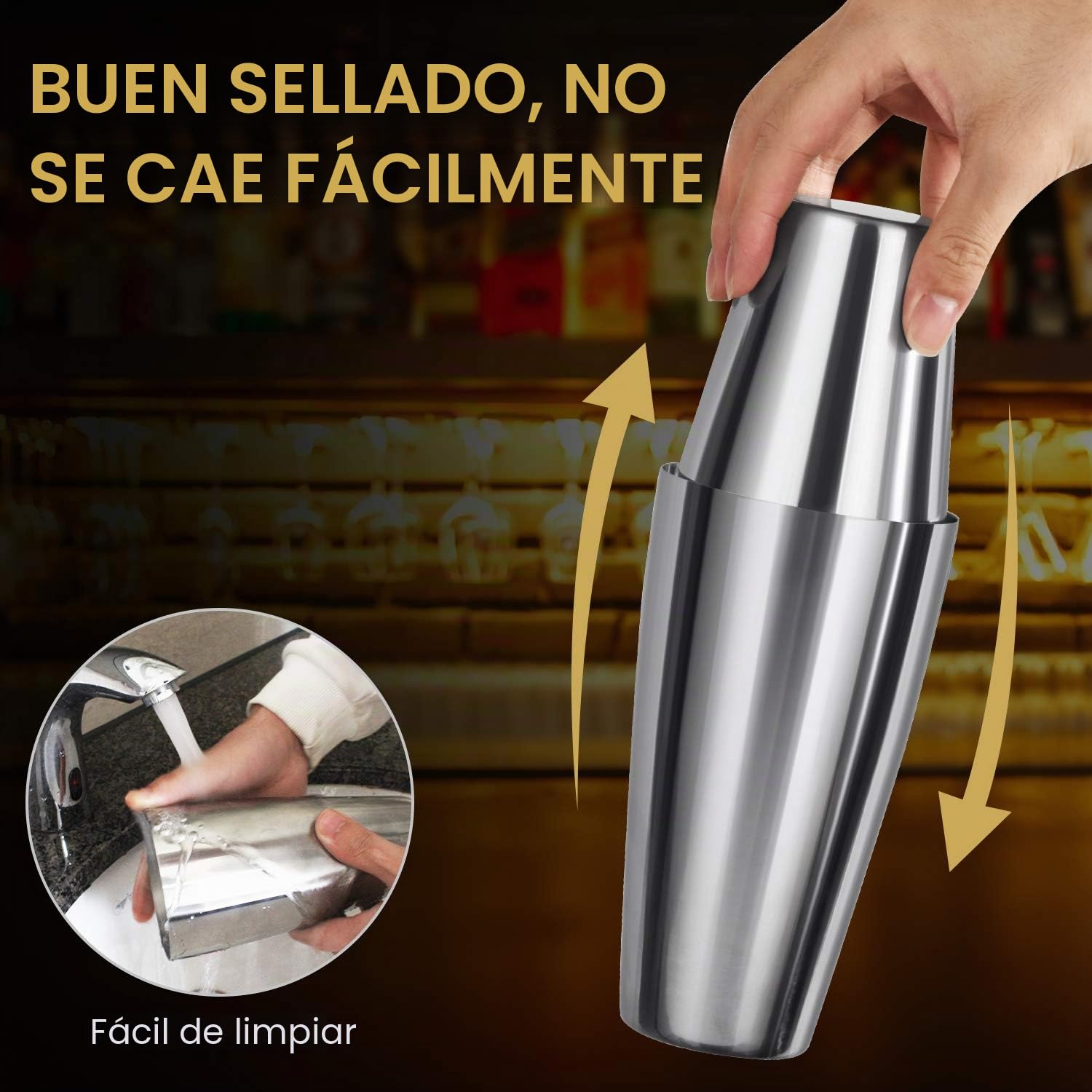 Juego de coctelera, juego de 16 piezas, juego de camarero, coctelera, accesorios de acero inoxidable, batidora de bebidas, herramientas de barra de bar con cuchara de mortero