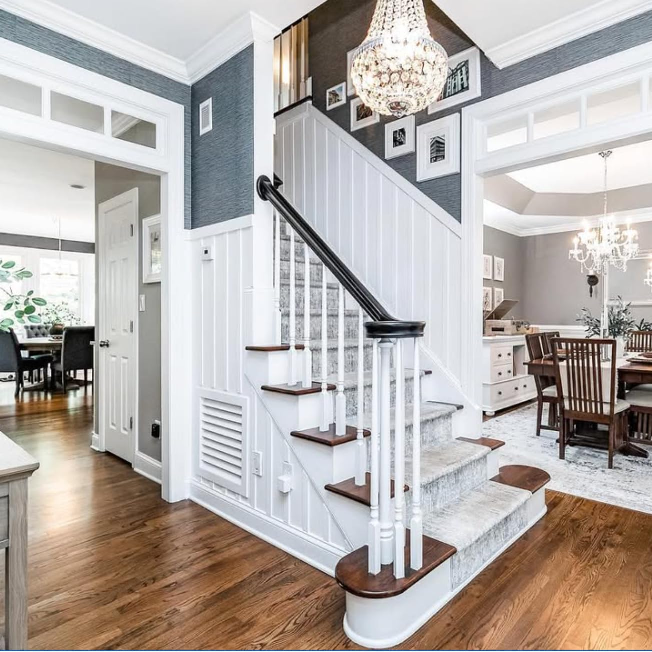 Worth Home Products - 12 Wide X 12 Tall x 3 Deep Luxury AC Return Grille for Walls Only - Wood Craftsmanship- Louver Design - Primed White Vent Cover - Holds 12x12x1 Air Filter - Easy Install Intake