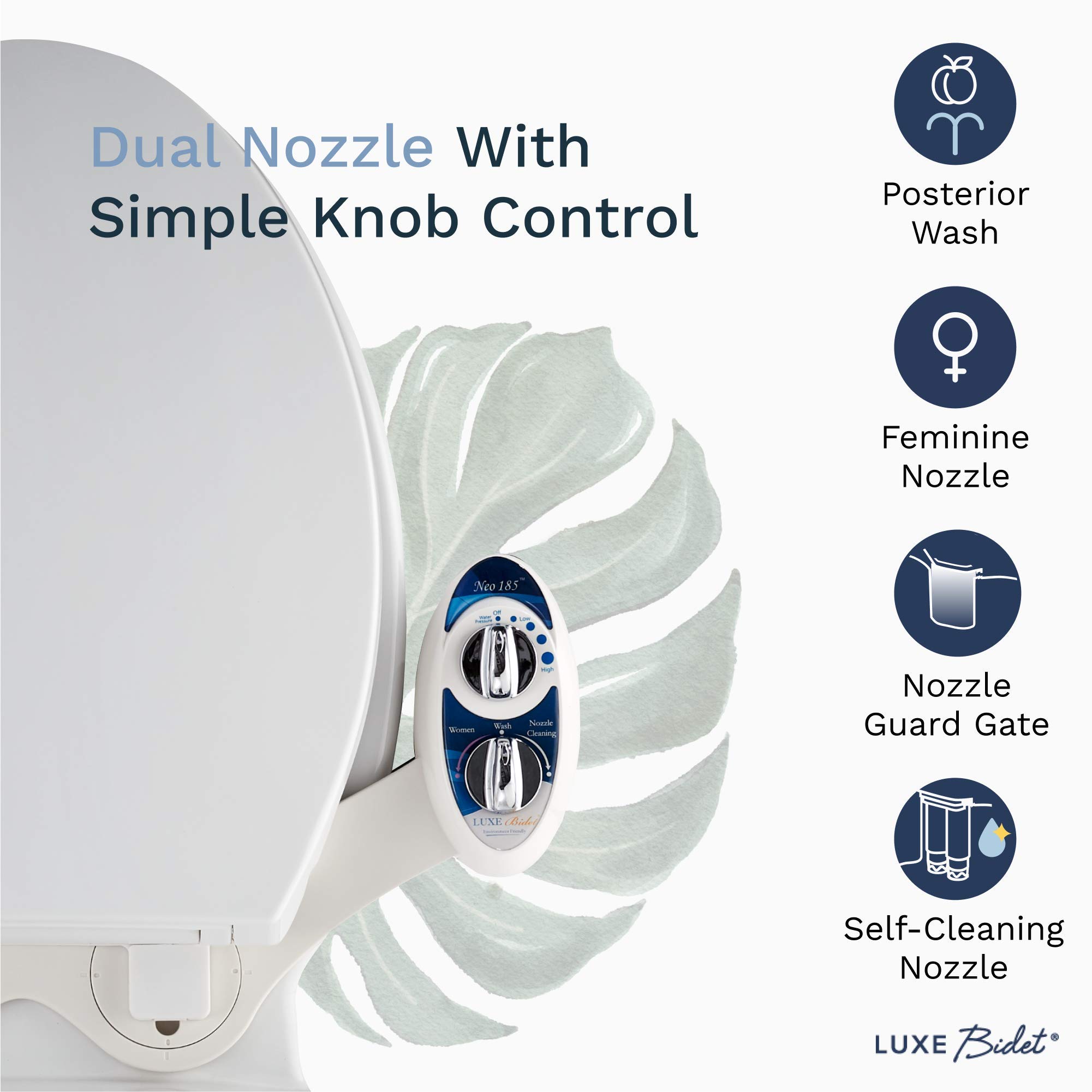 LUXE Bidet Neo 185 (Elite) NonElectric Bidet Toilet Attachment w/Self