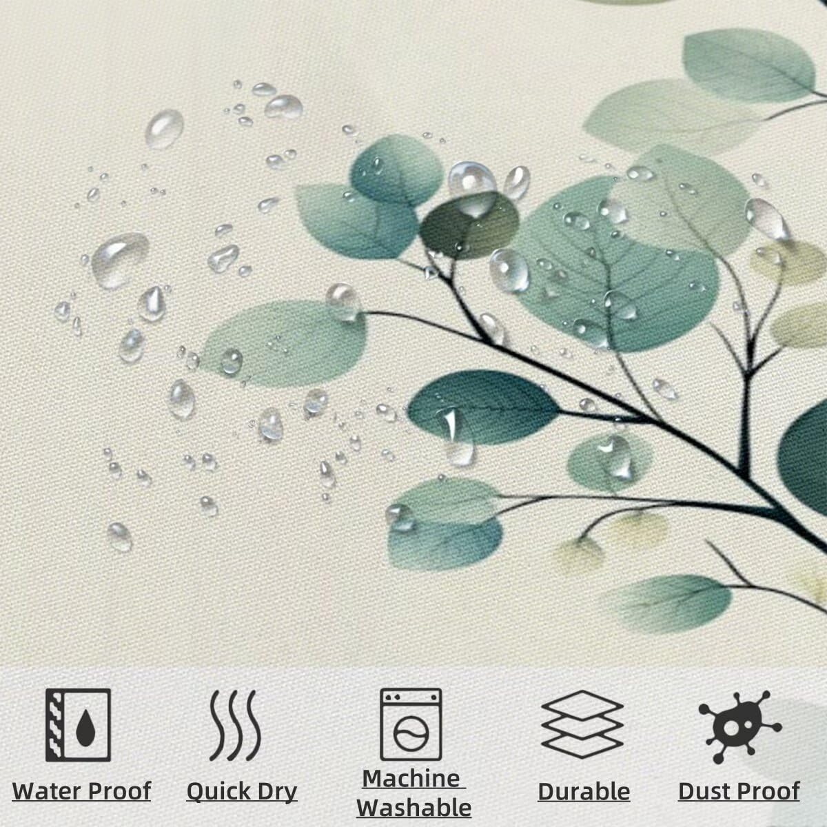 Beige Duschvorhang 240x200, Duschrollo mit 12 Duschvorhang Haken, Anlage Shower Curtains Beschwerter Saum, Waschbar Polyester Stoff Wasserdicht Extra Lang für Badewanne Badezimmer, Geschenke -3659