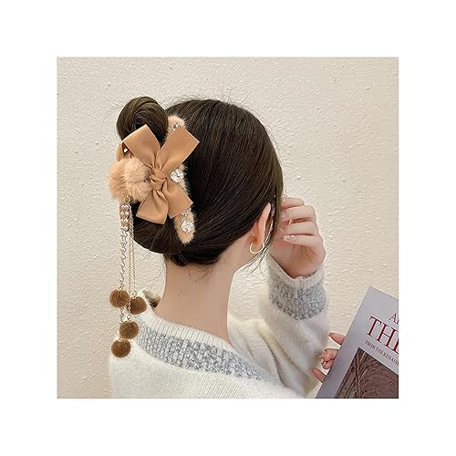 Lindas pinzas para el cabello para mujeres y niñas, pasadores de pelo (pinza de pelo de cristales marrones)