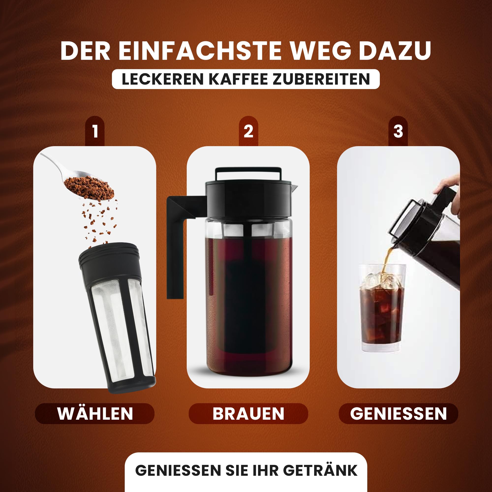 Cold Brew Coffee Maker zaparzacz do kawy 1 litr bez BPA – zaparzacz do kawy z tritanu + gratis filtr wymienny – prezent dla miłośników kawy + 1 sadzonone drzewo