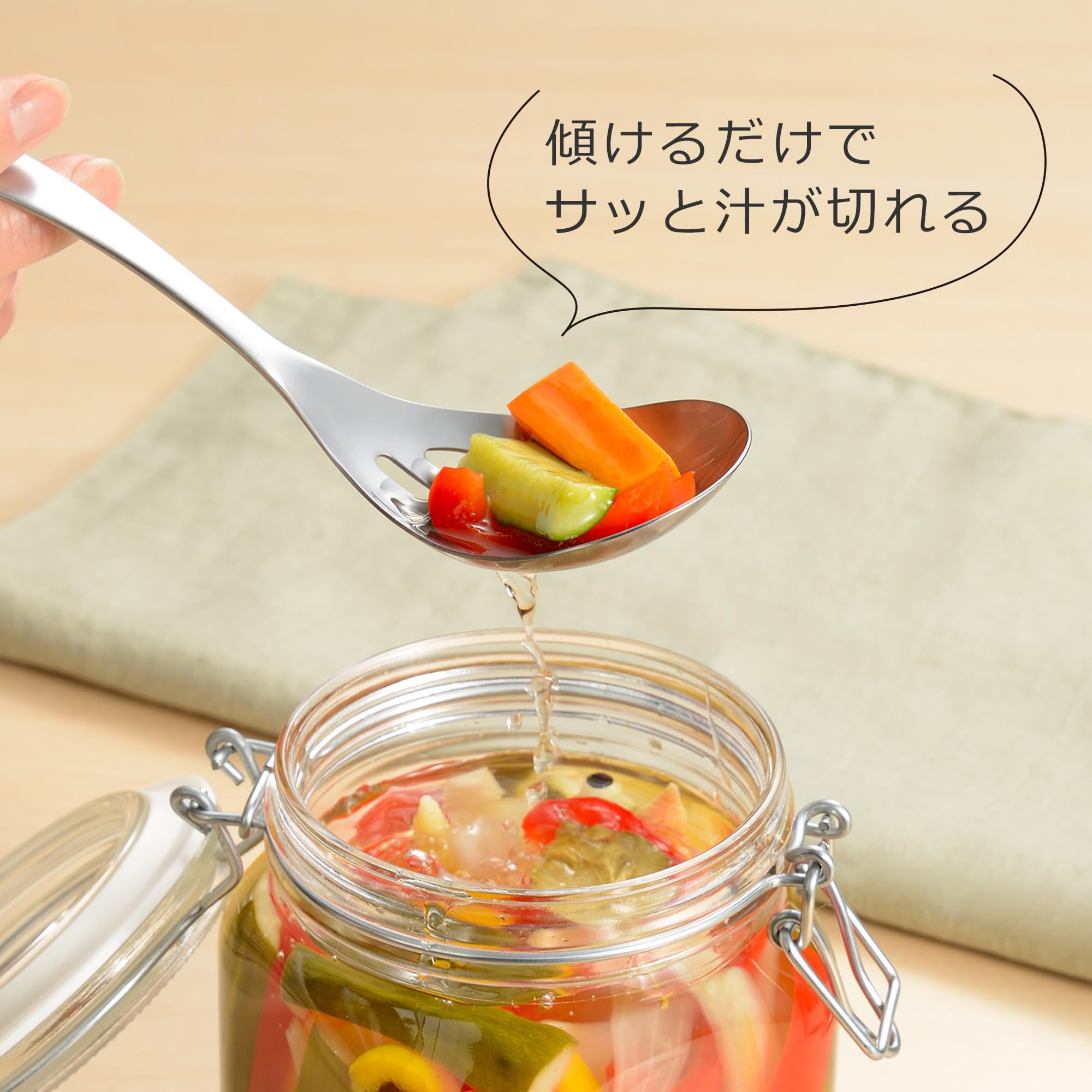 Oaks Reye Strainer Spoon, Stainless Steel, Hole Ladle, Ladle, Easy to Scoop