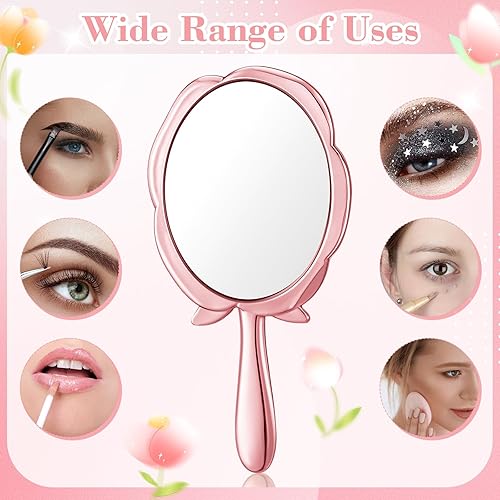 Miniatura 10 de Suzile Juego de 36 espejos de mano rosas a granel para invitados, regalos de fiesta de quinceañera, regalos de fiesta de boda, incluye espejos de