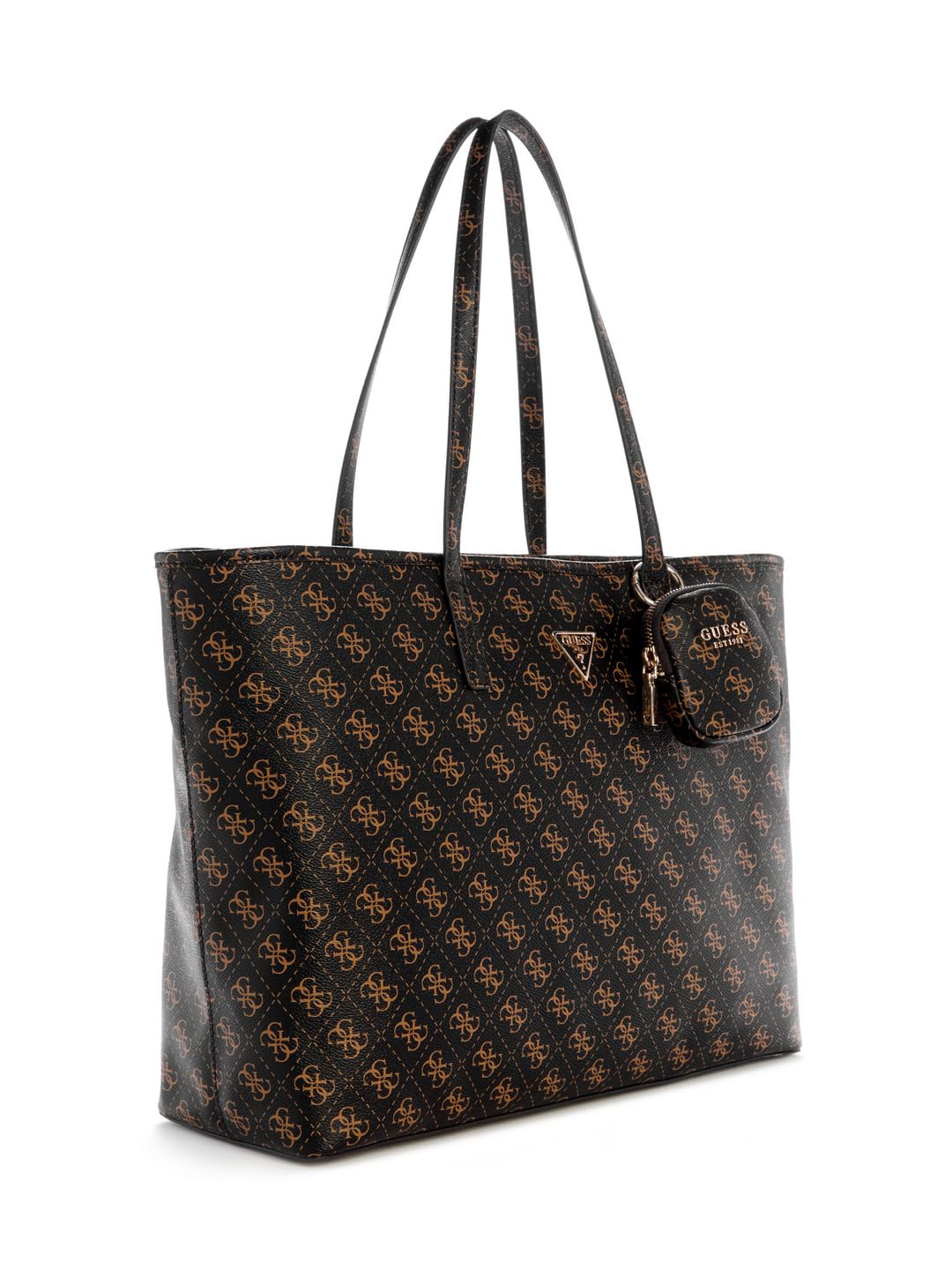 GUESS Power Play II Large Tech Tote Brown Logo