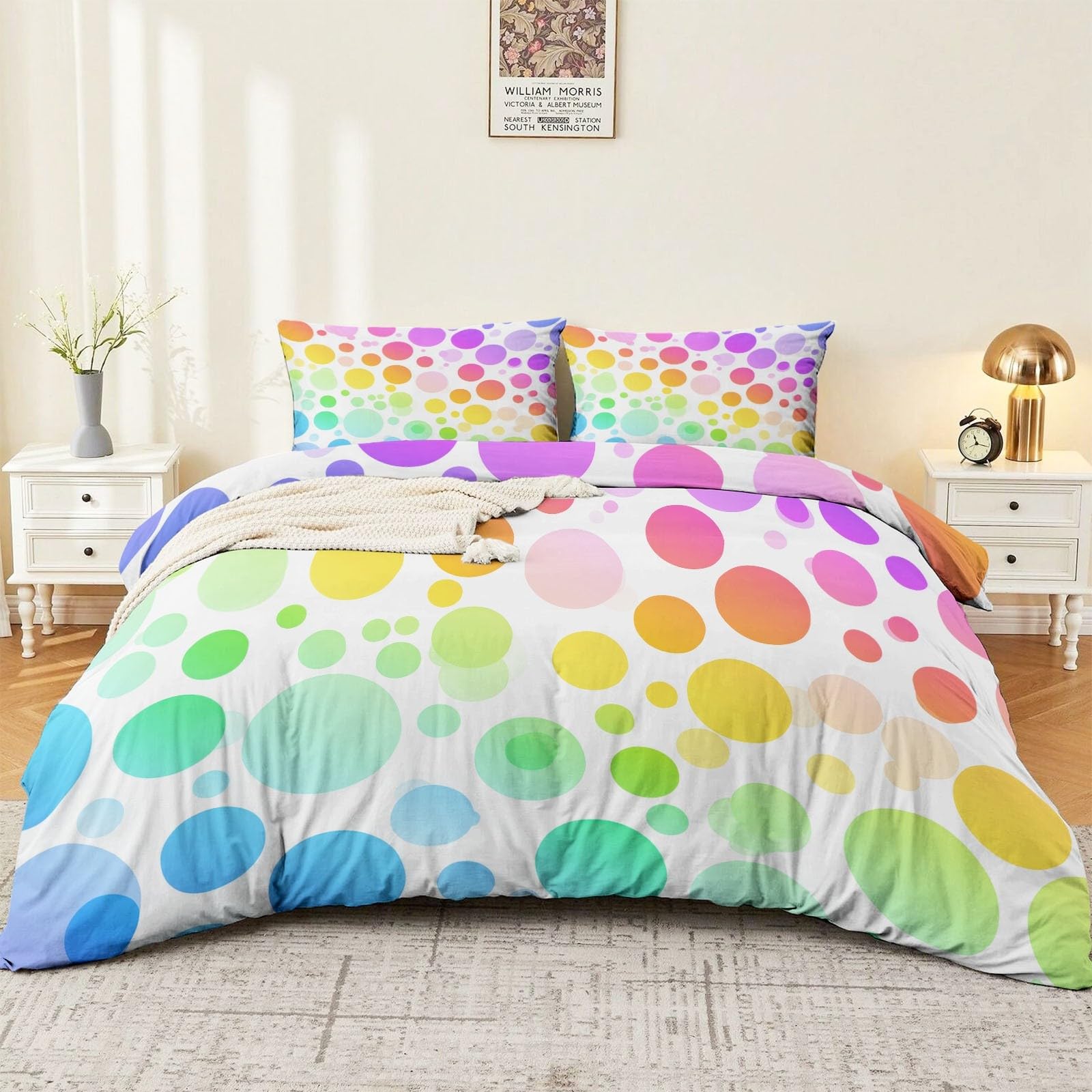 Housse de couette abstrait violette 140x200 parure de lit microfibre premium