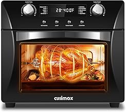 CUSIMAX 24 Quart 13-in-1 Convection Air Fryer Oven, Dehydrator & Rotisserie, with Countertop Toaster Oven Air Fryer Combo with Rich Accessories, Black