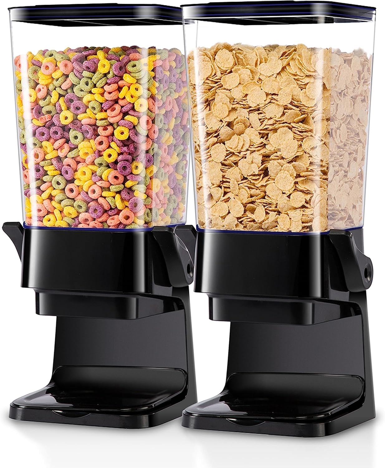 Taylor & Brown Set Of 2 Black Cereal Dispensers5L Dry Food Storage Containers For Pantry & KitchenEasy Snack Organizer from B&Q