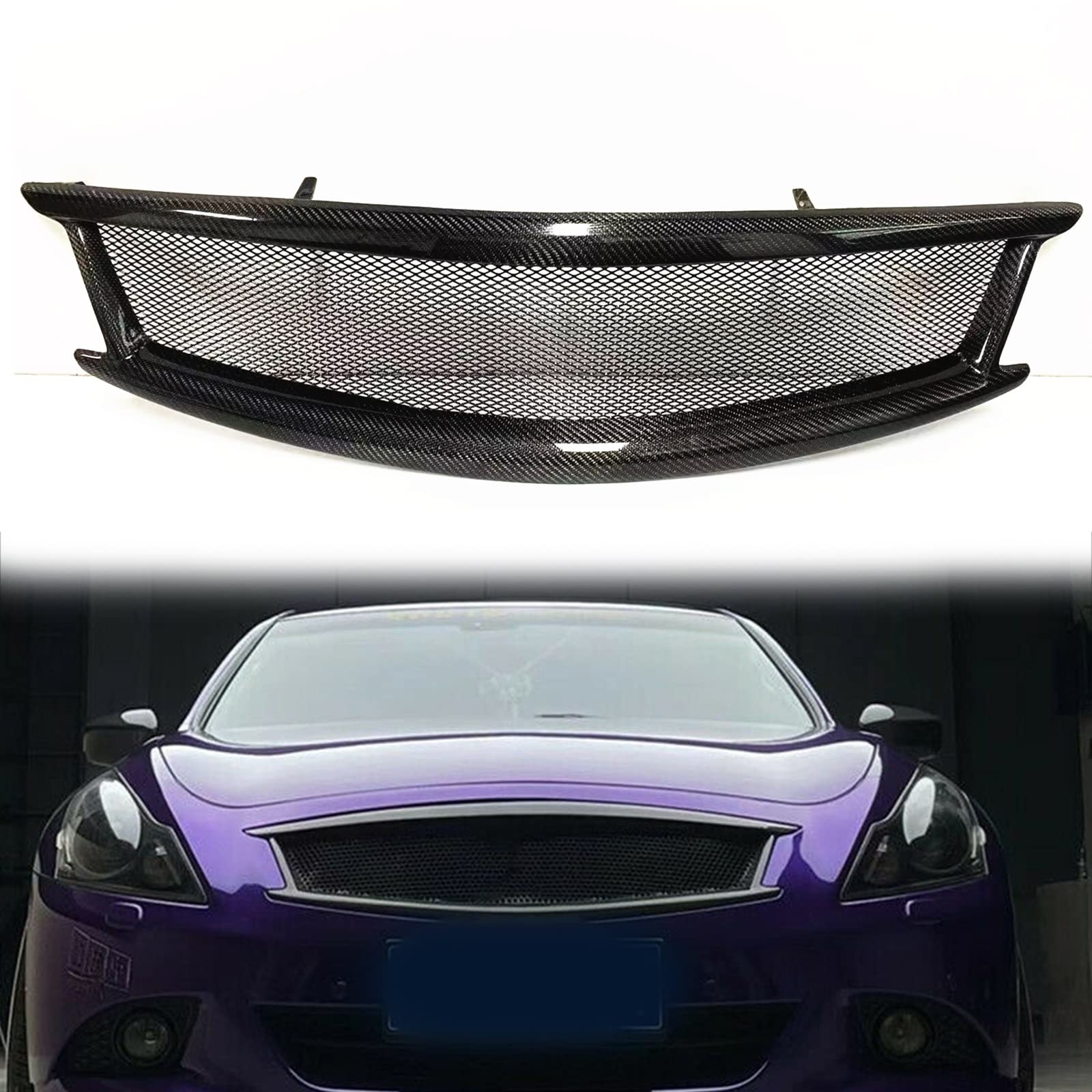 Grille Avant Style Nid d'Abeille en Carbone Nissan 4 Portes
