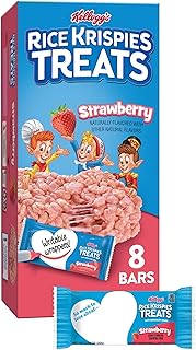 Rice Krispies Treats Marshmallow Snack Bars, Kids Snacks, Strawberry, 6.2oz Box (8 Bars)