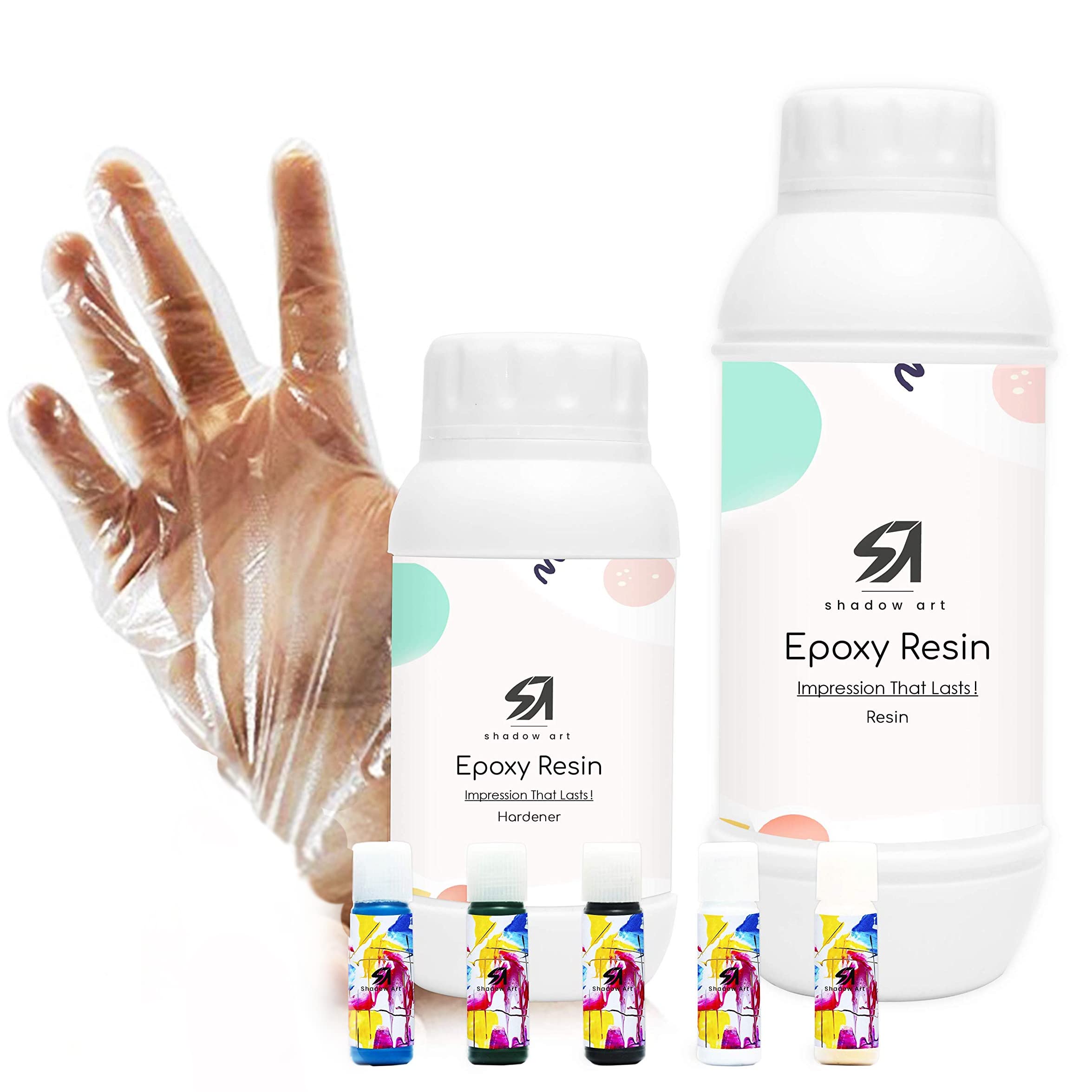 Buy Shadow Art Epoxy Resin Art Kit 750g with 5 Colour Pigments 21