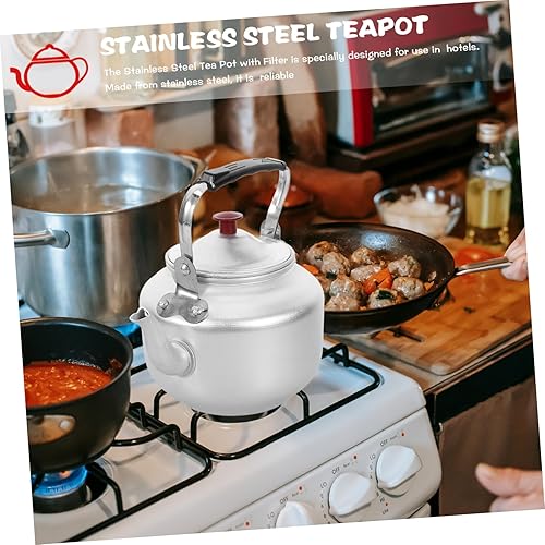 Miniatura 9 de iplusmile Tetera de aluminio de 0.8 litros, tetera clásica con espejo, tetera pulida, tetera con asa, compatible con inducción eléctrica de gas