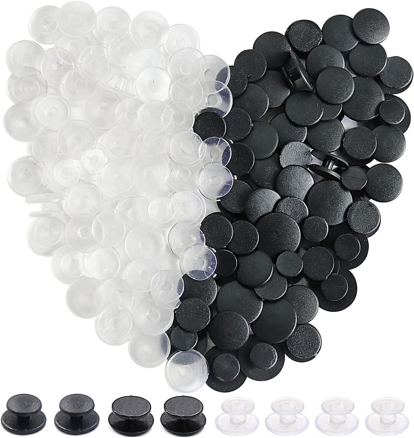 220 Pcss Buckle Plastic Button, 3 Sizes 2 Colors Shoe Charm