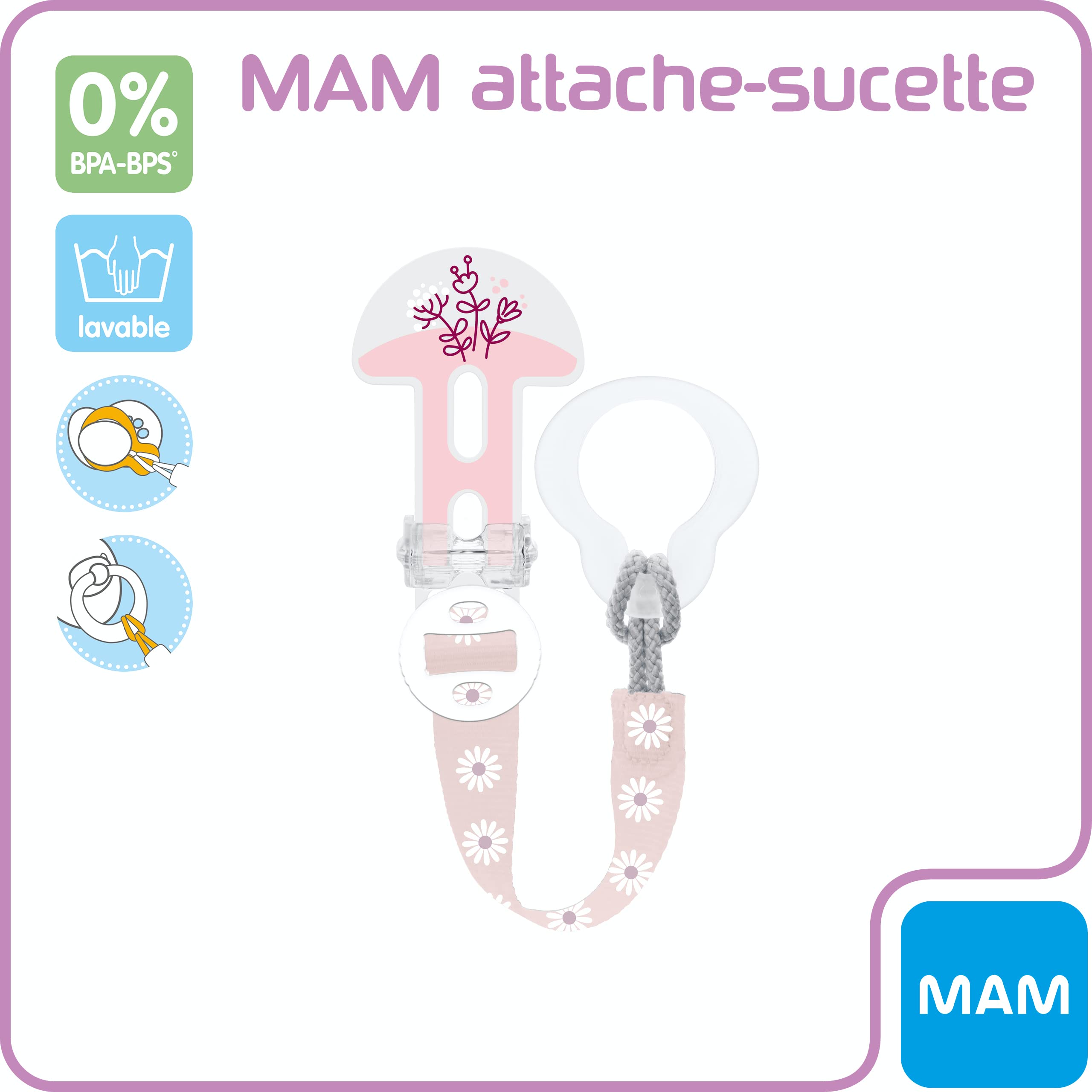 Clip Portaciuccio MAM - Ferma Ciuccio Per Vestiti Neonato - Foto 13