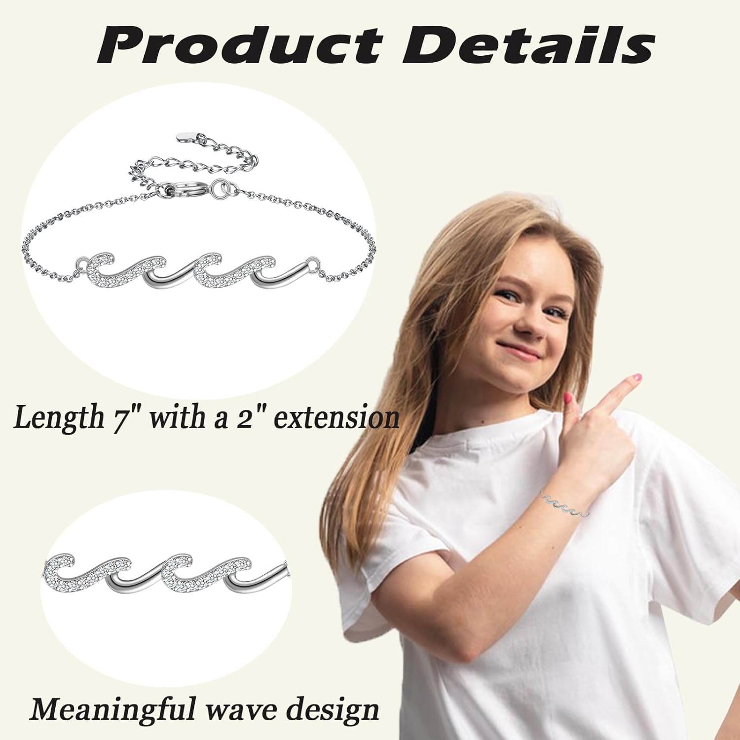 Friendship Bracelets Birthday Gifts for Women Best Friend Sister Gifts Wave Bracelet for Women For Birthday, Christmas, New Year - Image 4