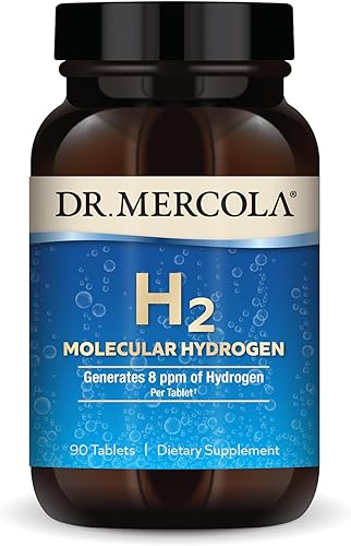 Dr. Mercola Suplemento dietético de hidrógeno molecular H2, 90 porciones (90 tabletas), apoya la salud general, sin OMG, sin gluten, sin soya