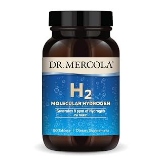 Dr. Mercola H2 Molecular Hydrogen Tablets, Creates Hydrogen Rich Water (8 ppm), Supports Cellular Energy, Brain Health & Healthy Aging, Elemental Magnesium, Non-GMO, 90 Servings - Amazon product rated Grade A