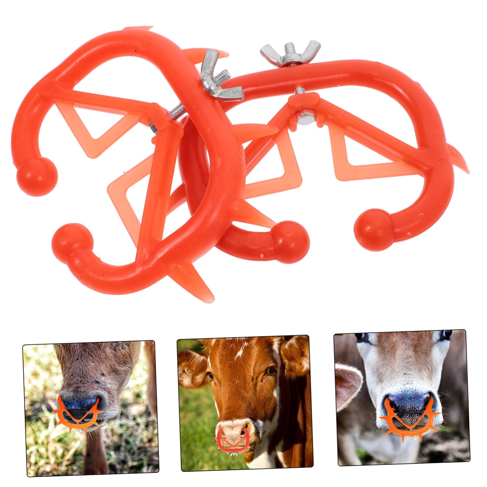 UPKOCH 5 Set Anello Per Svezzamento Clip Per Nasello Calf Weaner Strumento Per Prevenire Succhiamento Attrezzatura Per Allevatori Bestiame 8 Pezzi * 5