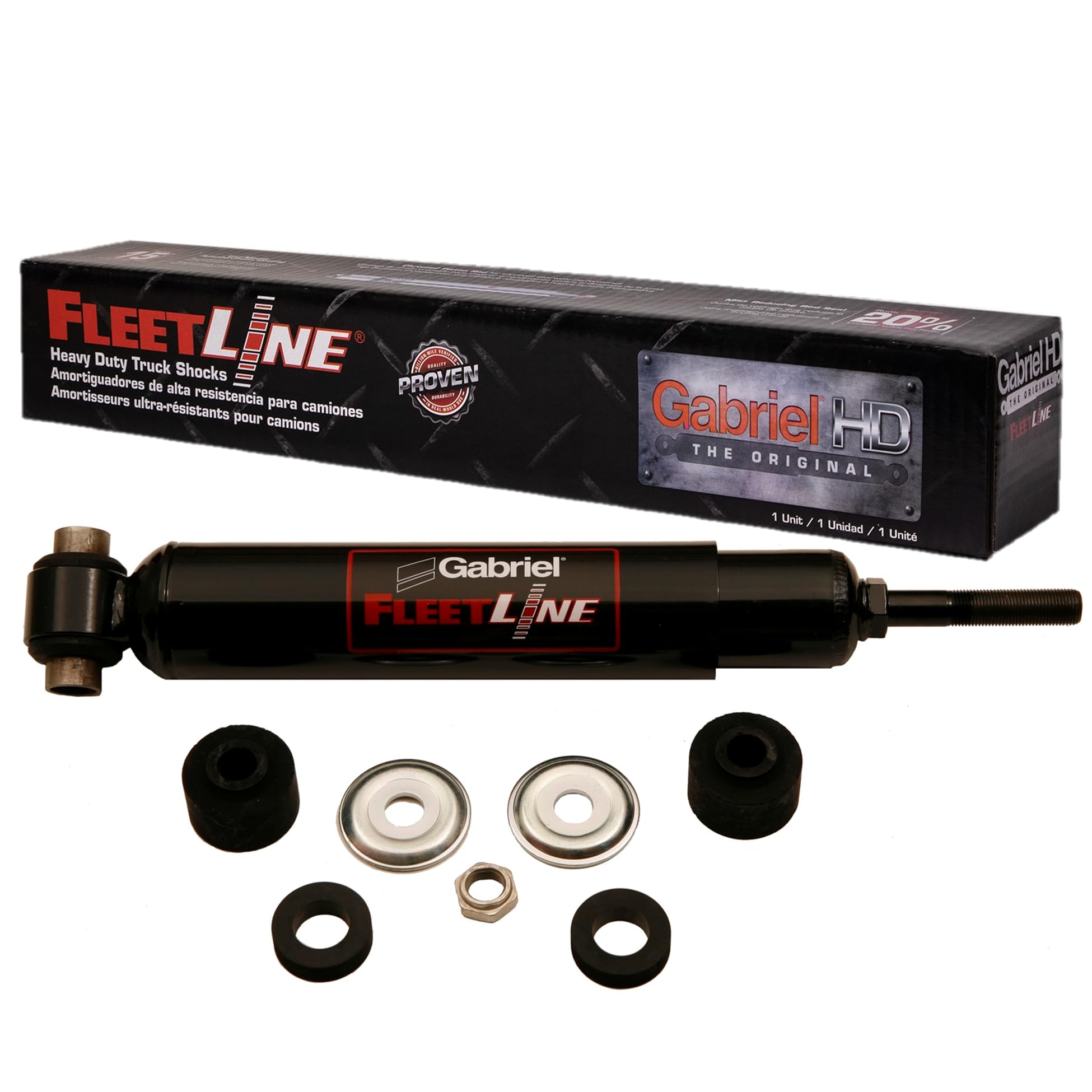 Gabriel 83120 FleetLine HD Truck Rear Shocks Fits Freightliner B2, FL50, FL70. FL80, MT45, MT55; Oshkosh Motor; Sterling Acterra, 5500, 6500, 7500 8500; UPS Truck; OEM# 16-15394-000