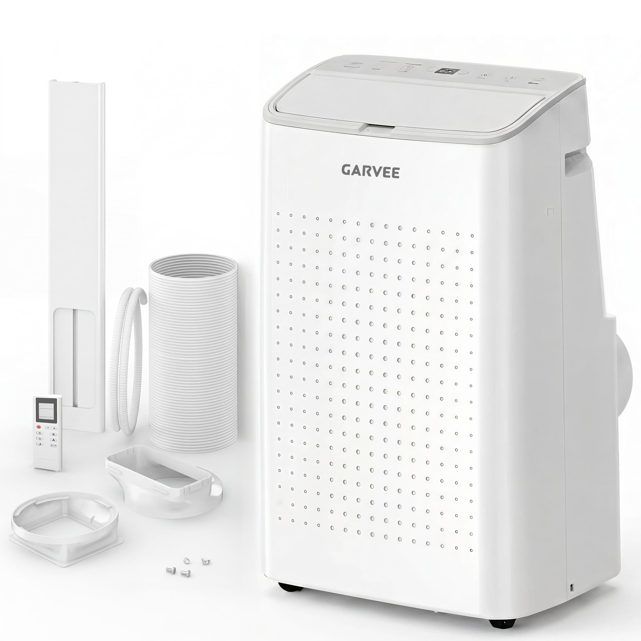 garvee 1,4000 btus portable air conditioner for 750 sq.ft max.portable ac unit with dehumidifier, fan, sleep, 24h timer&installation kit, doe certified, ceer 7.7,48db,remote control,1115w,grey (used)