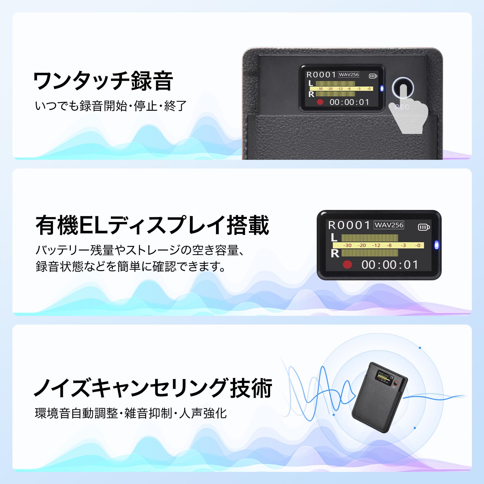Amazon.co.jp: SINEX AI ボイスレコーダー 小型 64GB ワンタッチ録音 