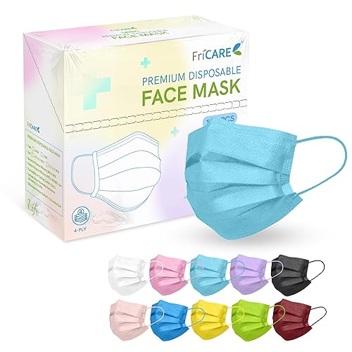 Miniatura 95 de FriCARE Mascarillas desechables para adultos, 4 capas ASTM nivel 3, protección contra alergias, envueltas individualmente, paquete de 50, surtido