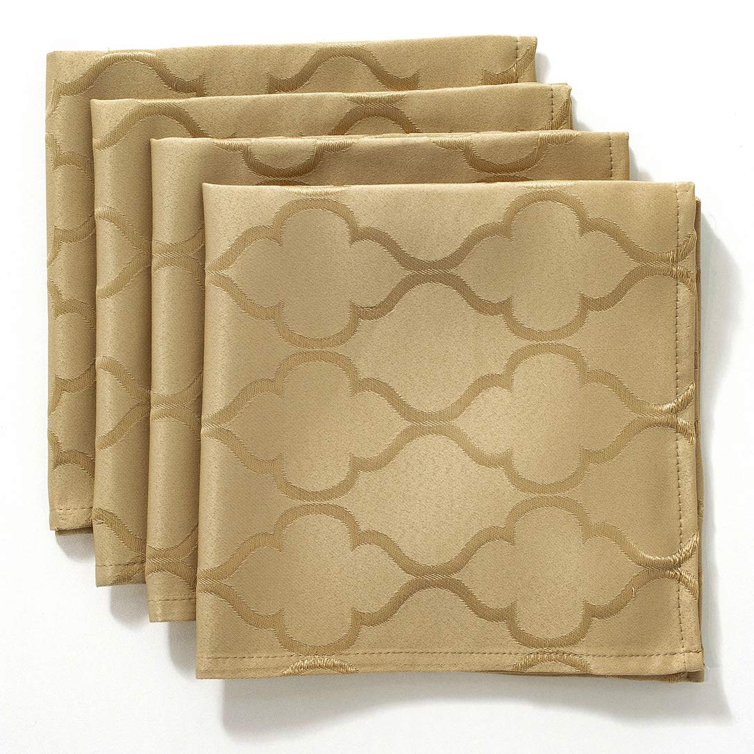 SASTYBALE Jacquard Cloth Napkins 20 x 20 Inch Flower Pattern 4 Pieces Solid Washable Comfortable for Restaurant Family Dinners Weddings Parties and Banquets(Square - Image 2