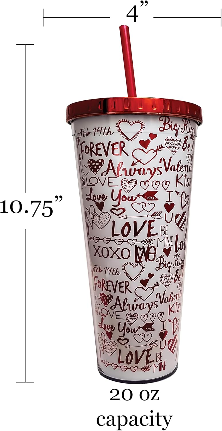 Spoontiques XOXO Always Foil Cup w/Straw