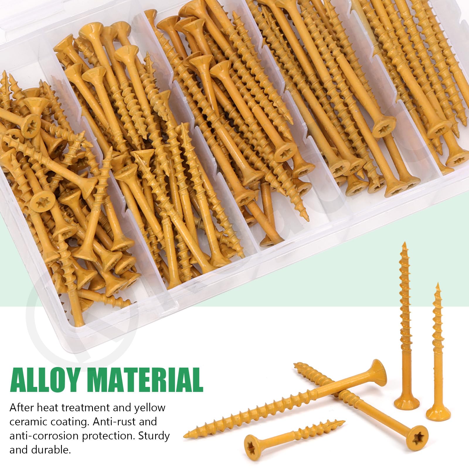 Keadic 130Pcs 5 Size Deck Screws, T25 Star Torx Drive Flat Head Wood Screws - Image 3